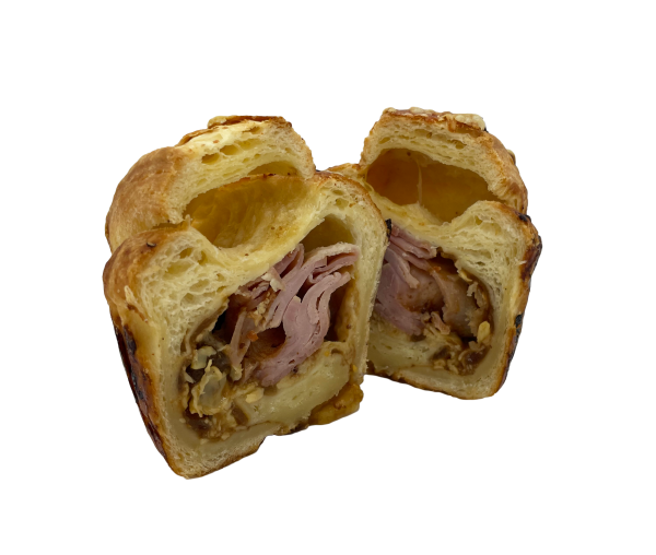 Ham, Cheese & Caramelised Onion Cruffin