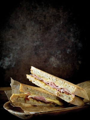Sourdough Toasty with  Champagne Ham, Smoked Cheese & Mustard