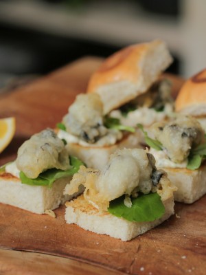 Deep Fried Oyster Sliders - by Al Brown