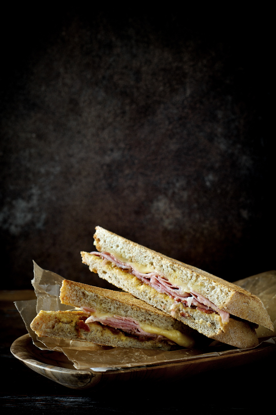 Sourdough Toasty with  Champagne Ham, Smoked Cheese & Mustard