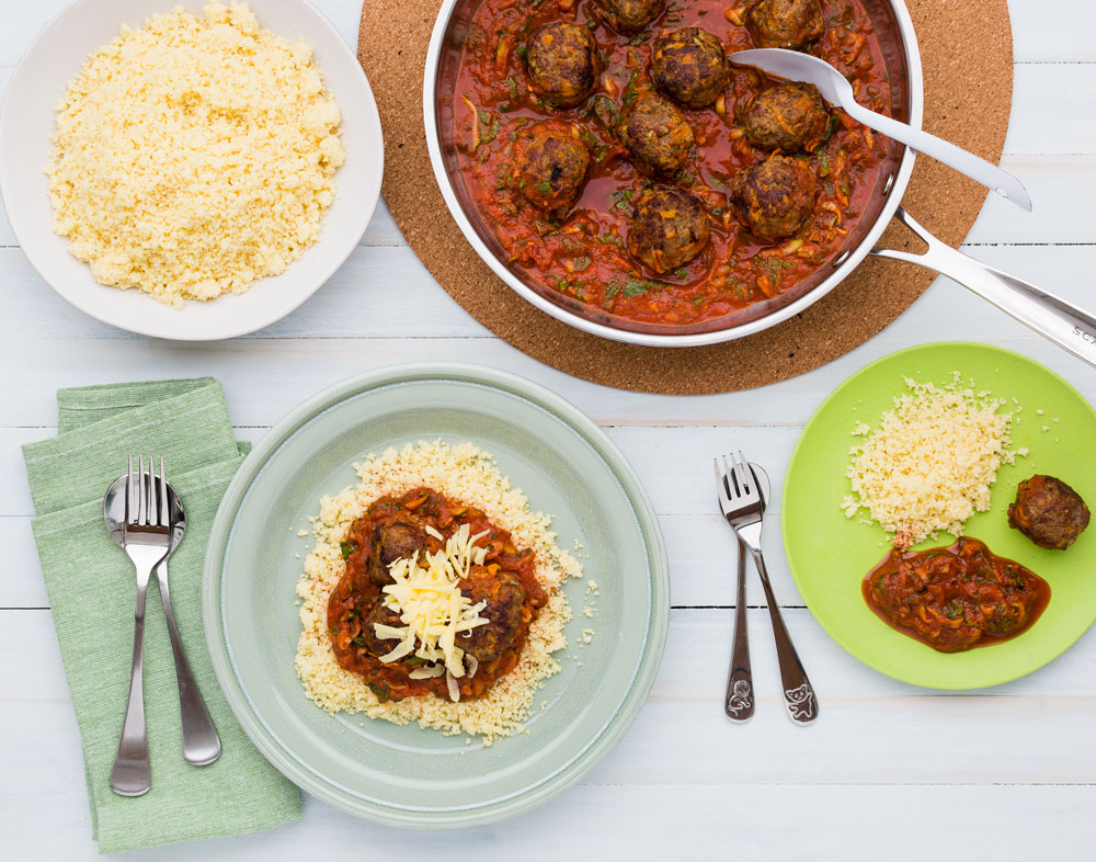 Italian Beef Meatballs with Couscous - My Food Bag