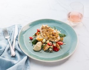 Walnut Crusted Chicken with Kale Salad and Hummus - My Food Bag