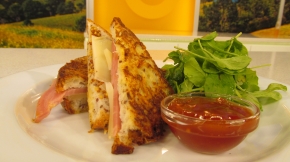 Champagne Ham & Provolone Croque Monsieur as seen on Good Morning