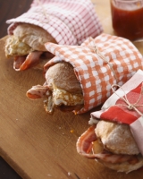 Classic Bacon and Egg Butty w Pam’s Homemade Sauce