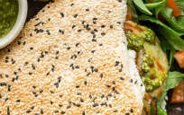 Portobello Mushroom Burgers with Onion Rings and Mint Pesto Aioli - My Food Bag