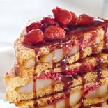 Winter pear, maple & raspberry brioche toastie