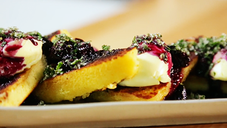 Grilled Lemon Loaf With Blueberry Compote, Mascarpone & Mint Sugar