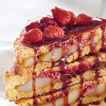 Winter pear, maple & raspberry brioche toastie